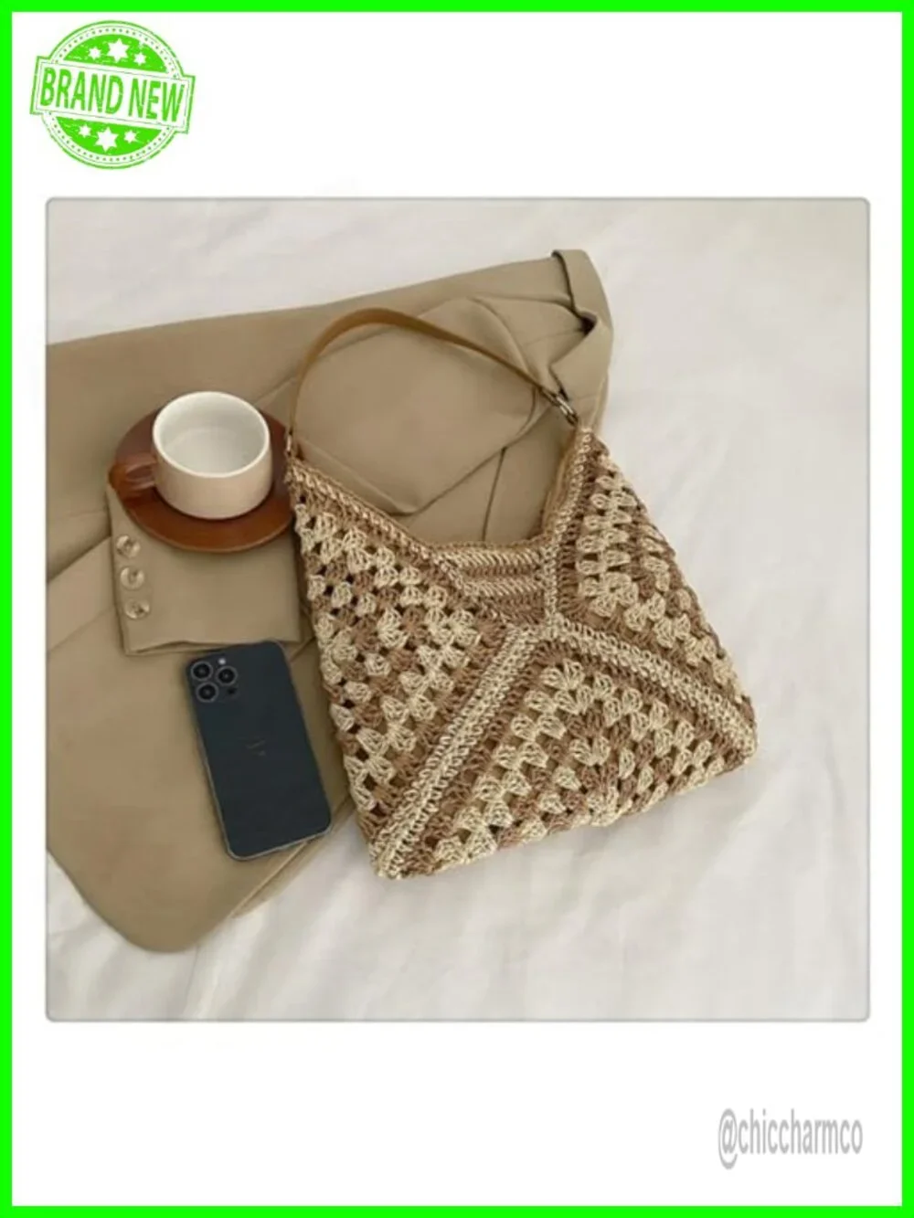 Straw Hobo Bag Woven Raffia Summer Tote with Lining Shoulder Bag